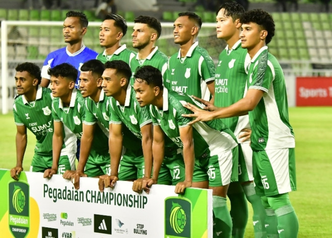 Skuad PMS Medan di laga pembuka Pegadaian Championship hadapi Persekat Tegal. [Dok PSMS]